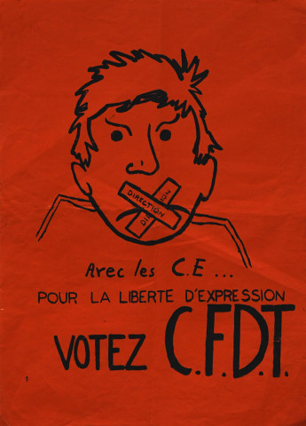Avec les CE... Pour la liberté d'expression. Votez CFDT.