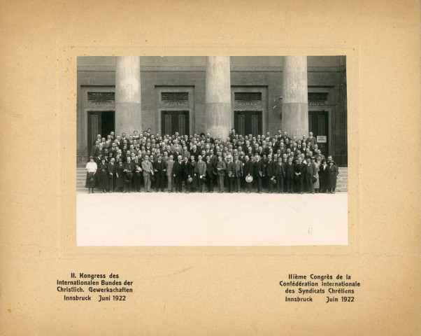 IIème congrès de la Confédération internationale des syndicats chrétiens, Innsbruck, juin 1922