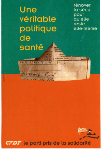 [Autocollant "Une véritable politique de santé"]