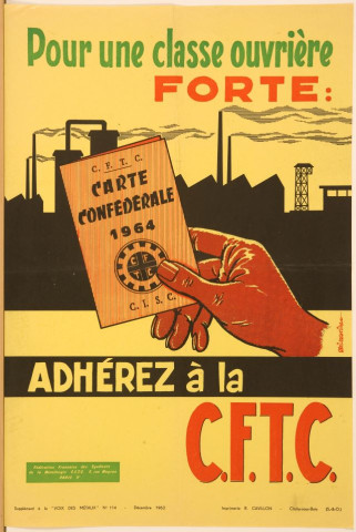 Pour une classe ouvrière forte adhérez à la CFTC