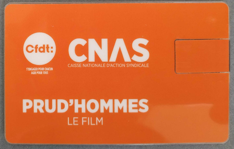 [Carte USB orange CFDT CNAS [Caisse nationale d'action sociale] "Prud'hommes le film"]