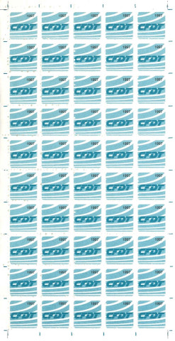 [Planche de timbres CFDT 1997 bleue]