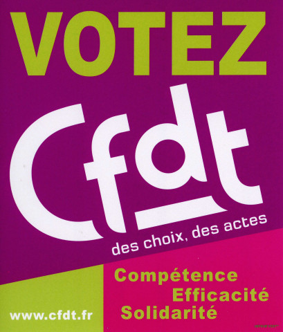 [Autocollant violet "Compétence Efficacité Solidarité"]