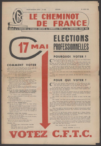 Cheminot de France n°445, avril 1955