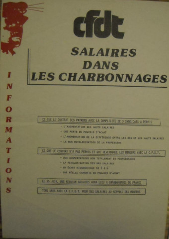 CFDT Salaires dans les charbonnages