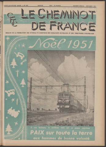 Cheminot de France n°(406), décembre 1951