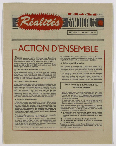 Réalités syndicales n°14 de mai 1966