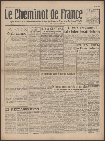 Cheminot de France n°360, mars 1948