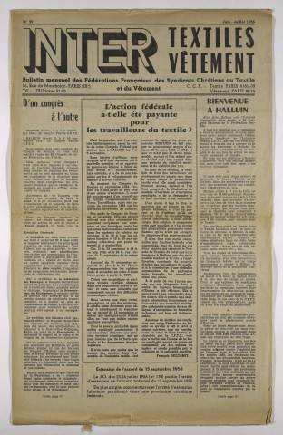 Intertextile n°59, juin 1956