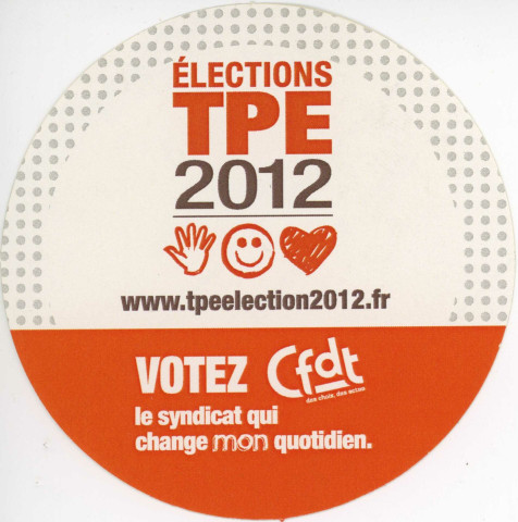 [Autocollant rond blanc et orange]