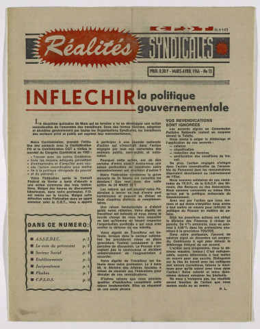 Réalités syndicales n°13 de mars 1966