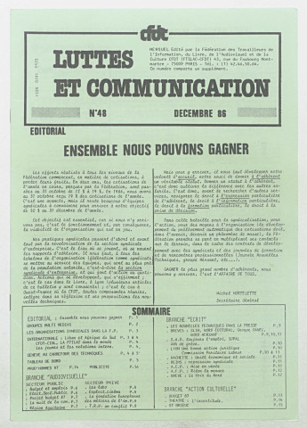 Luttes et communication n°48 de décembre 1986