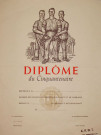 Diplôme du Cinquantenaire. Décerné à...Membre des syndicats chrétiens d'Alsace et de Lorraine... Depuis le... En hommage reconnaissant... Le... Le président, Henri Meck. Le secrétaire général, Théo Braun.
