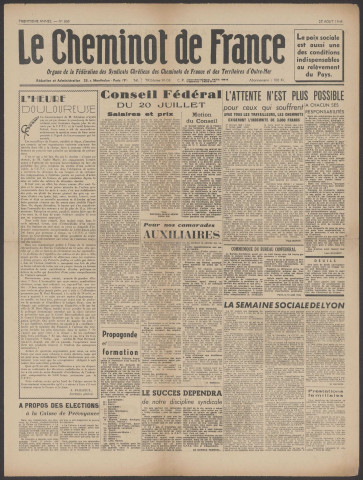 Cheminot de France n°366, août 1948