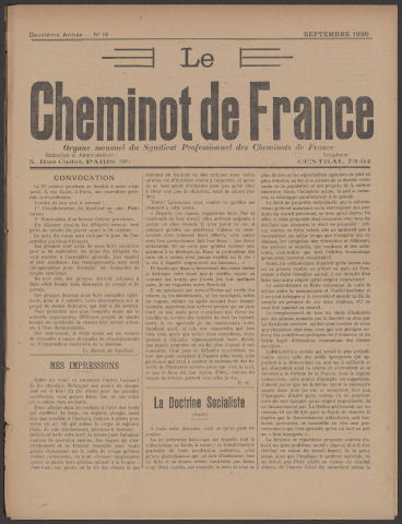 n°19, septembre 1920