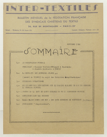 Intertextile n°spécial, novembre 1958