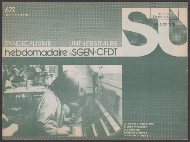 Syndicalisme universitaire n°672, 1 mars 1976