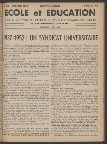 n°108, 3 octobre 1952