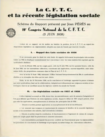 19ème congrès confédéral, 4-6 juin 1938, Paris