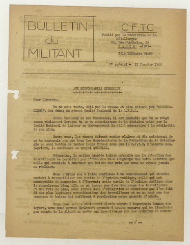 n°Spécial, 22 janvier 1948