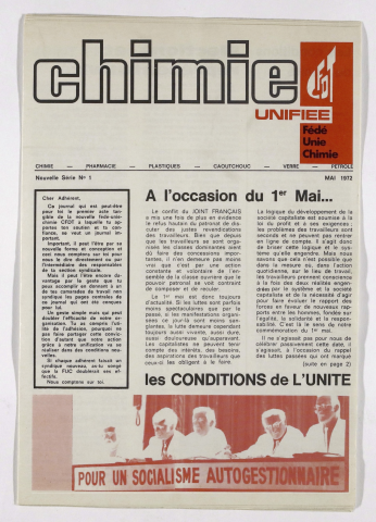 Chimie unifiée n°1 de mai 1972