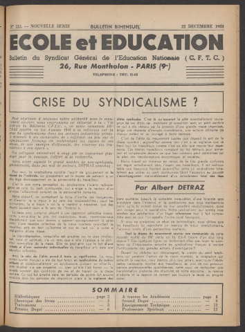 n°113, 22 décembre 1952