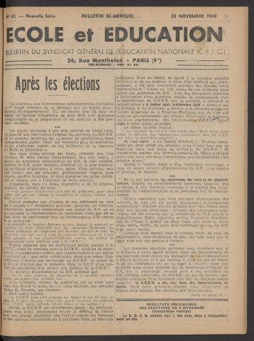 n°42, 26 novembre 1948