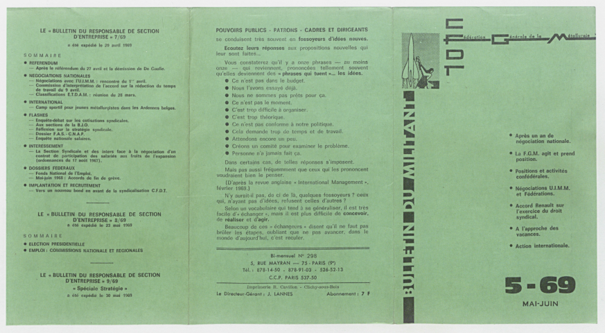 n°5-69 ou n°298, mai 1969