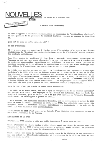 Compilation des textes publiés dans des revues confédérales. -Nouvelles CFDT, Syndicalisme Magazine, CFDT Magazine, Notes et documents du BRAEC