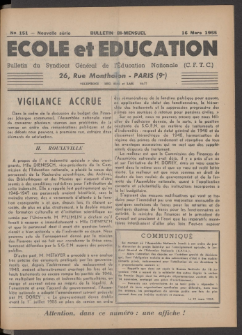 n°151, 16 mars 1955