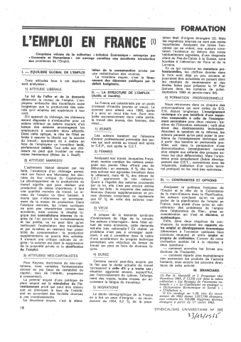 Compilation des textes publiés dans Syndicalisme universitaire