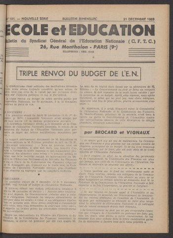 n°131, 21 décembre 1953