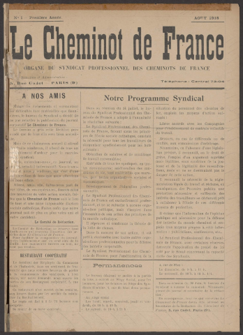 n°1, août 1918