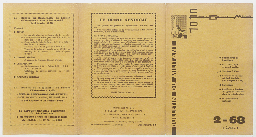 n°2-68 ou n°272, février 1968