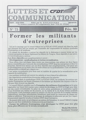 Luttes et communication n°73 de février 1990