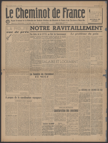 Cheminot de France n°354, septembre 1947