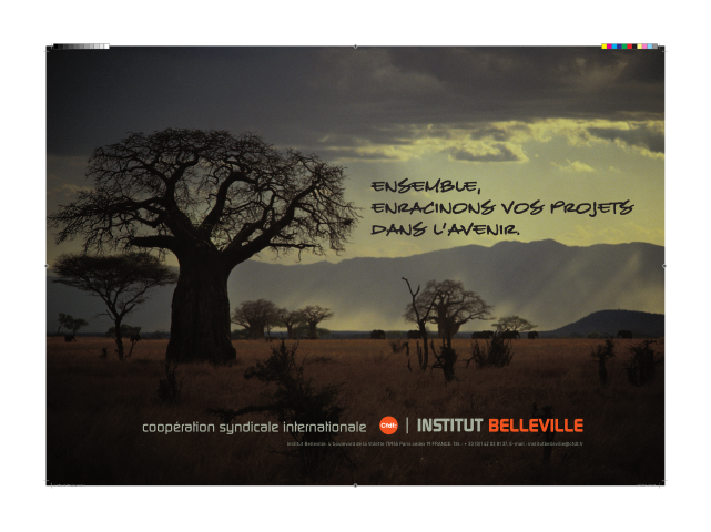 Ensemble, enracinons vos projets dans l'avenir. Coopération syndicale internationale. Institut Belleville.
