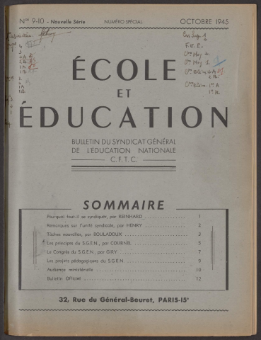 n°9-10, octobre 1945