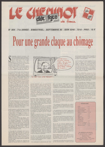 Cheminot de France n°804, septembre 1990