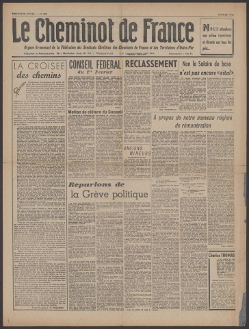 Cheminot de France n°359, février 1948