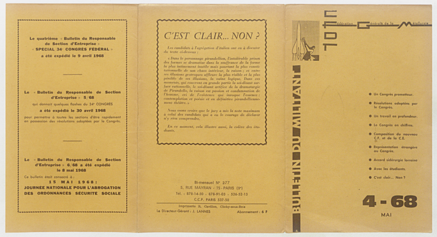 n°4-68 ou n°277, mai 1968