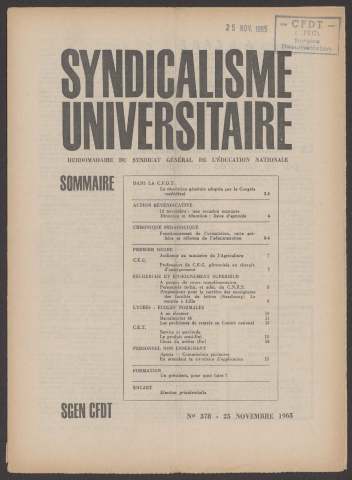 n°378, 25 novembre 1965