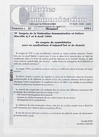 Luttes et communication n°87 de 1994