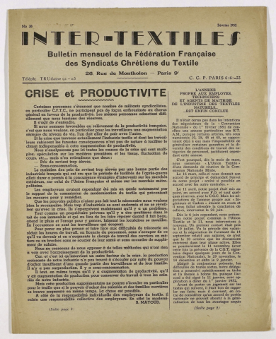 Intertextile n°38, février 1952