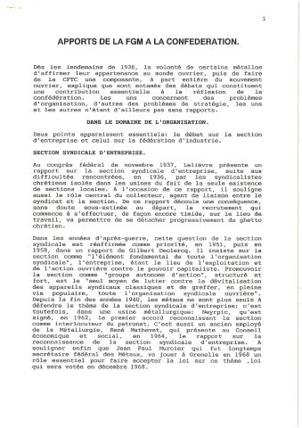 Compilation des études réalisées pour la CFDT et n'ayant pas fait l'objet d'une publication