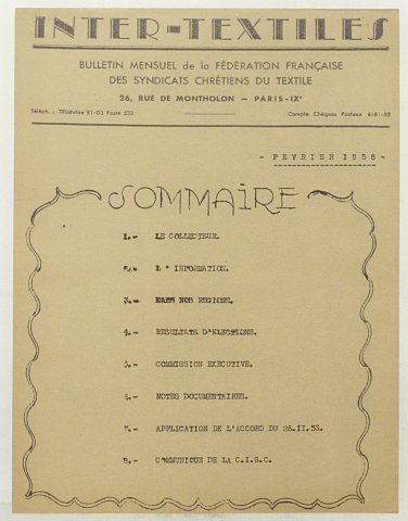 Intertextile n°spécial, février 1958