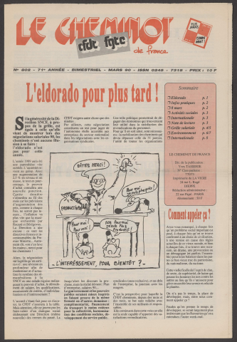 Cheminot de France n°802, mars 1990