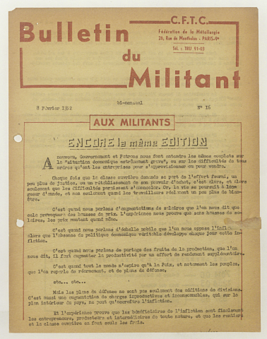 n°16, 8 février 1952