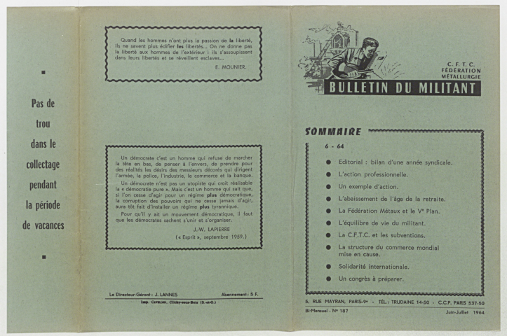 n°6-64 ou n°187, juin 1964