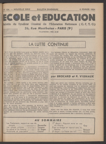 n°134, 08 février 1954